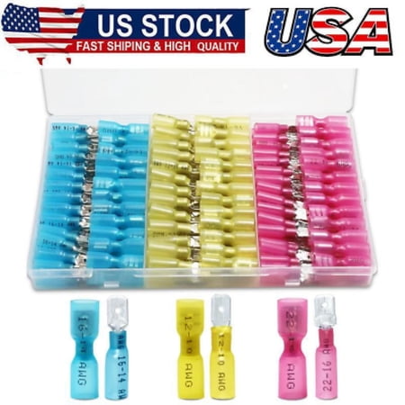 150 PCS Spade Connectors, Heat Shrink Spade Terminals 22-10 AWG, Wire Connectors