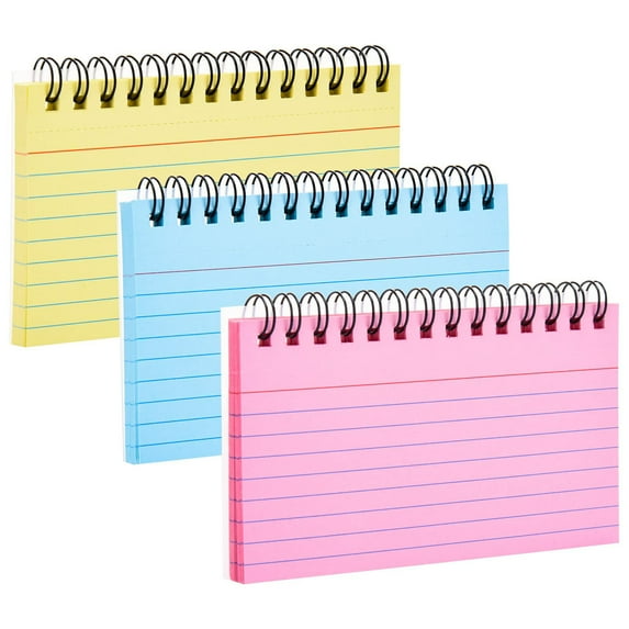 150 PCS Spiral Bound Index Cards 3x5 Inches Spiral Bound Index Cards Colored Ruled Index Cards with Ring Colorful Notecards Flashcards for Studying Nursing  Office Taking to Do List