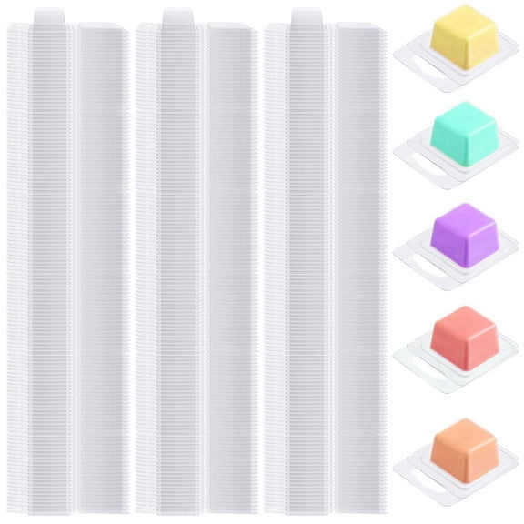 150 PCS Wax Melt Clamshells Mold,Clear Empty Plastic Wax Melt Containers for Wax Melt Wickless Candles Soap Making