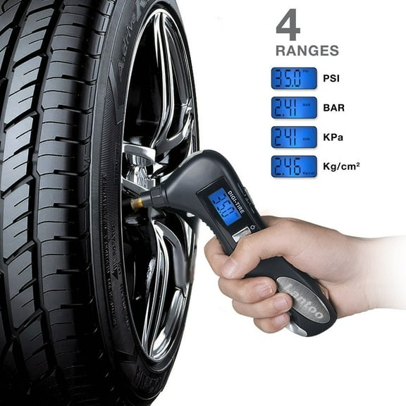 150 PSI Digital Tire Pressure Gauge with 5-in-1 Emergency Tools - Perfect for Cars, Trucks, and Bikes - 1 Pack
