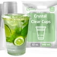 thumbnail image 1 of [150 Pack] 32 oz Plastic Cups with Lids | Iced Coffee Go Cups and Lids | Cold Smoothie | Clear Plastic Disposable Pet Cups | Ideal for Coffee, Parfait, Juice, Soda, Cocktail, Party Cups, Meal Prep, 1 of 7