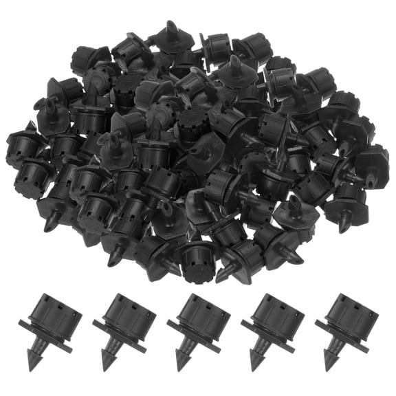 150-Pack Adjustable Irrigation Dripper, 1/4 Inch Barbed Emitter Drip Sprinklers Garden Watering System [Black]