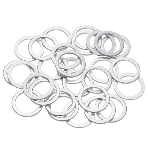 150 Pack Aluminum Flat Washer, 18 x 24 x 1.5mm Seal Gaskets Flat Ring, Silver
