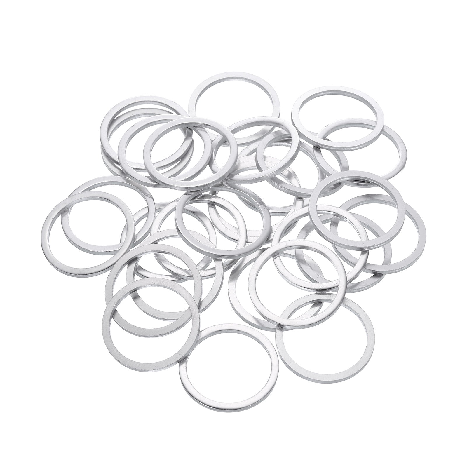150 Pack Aluminum Flat Washer, 24 x 29 x 2mm Seal Gaskets Flat Ring, Silver