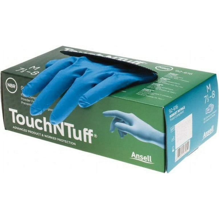 150 Pack Ansell 92-616M Disposable Gloves, Nitrile