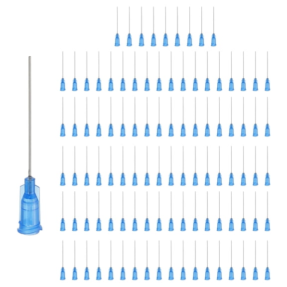 150 Pack Blunt Tip Dispensing Needle, 22 Gauge Stainless Steel Dispensing Tips with Luer Lock 1.5" Plastic Blunt Dispenser Needle for Glue Oil Applicator, Blue
