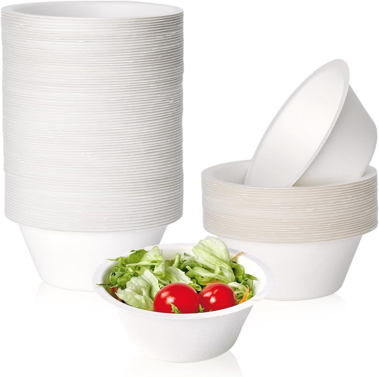 150 Pack Compostable Paper Bowls, 8 oz Heavy-Duty Disposable ...