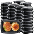 thumbnail image 1 of 150 Pack Meal Prep Containers 34 oz Disposable Food Storage Containers with Lids Take out Containers BPA Free Plastic Lunch Boxes Reusable Bento Box Microwave Dishwasher Freezer Safe (1 Compartment), 1 of 5