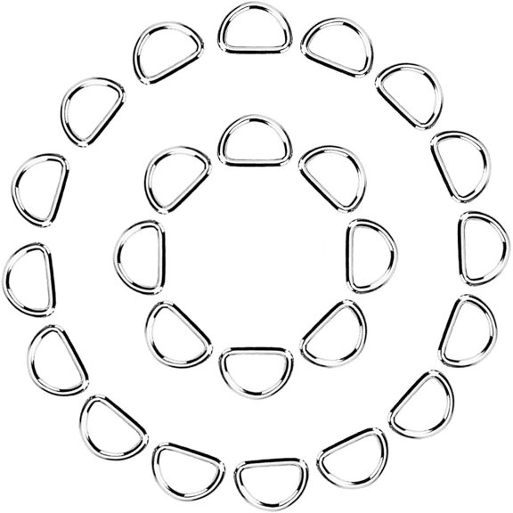 150 Pack Metal D Ring, 1/2 Inch Non-Welded Solid D Rings for Belts, Harnesses, Dog Collars, Luggage Straps and Backpack Hardware