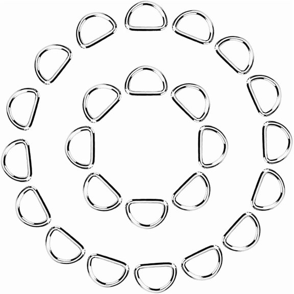 150 Pack Metal D Ring, 1/2 Inch Non-Welded Solid D Rings for Belts, Harnesses, Dog Collars, Luggage Straps and Backpack Hardware