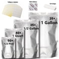 thumbnail image 1 of 150 Pack Mylar Bags for Food Storage with Oxygen Absorbers，4 Sizes (1 Gallon, 1/2 Gallon, 1 Quart, 1/2 Pint)， Heat Sealable Airtight with 150 desiccant., 1 of 7