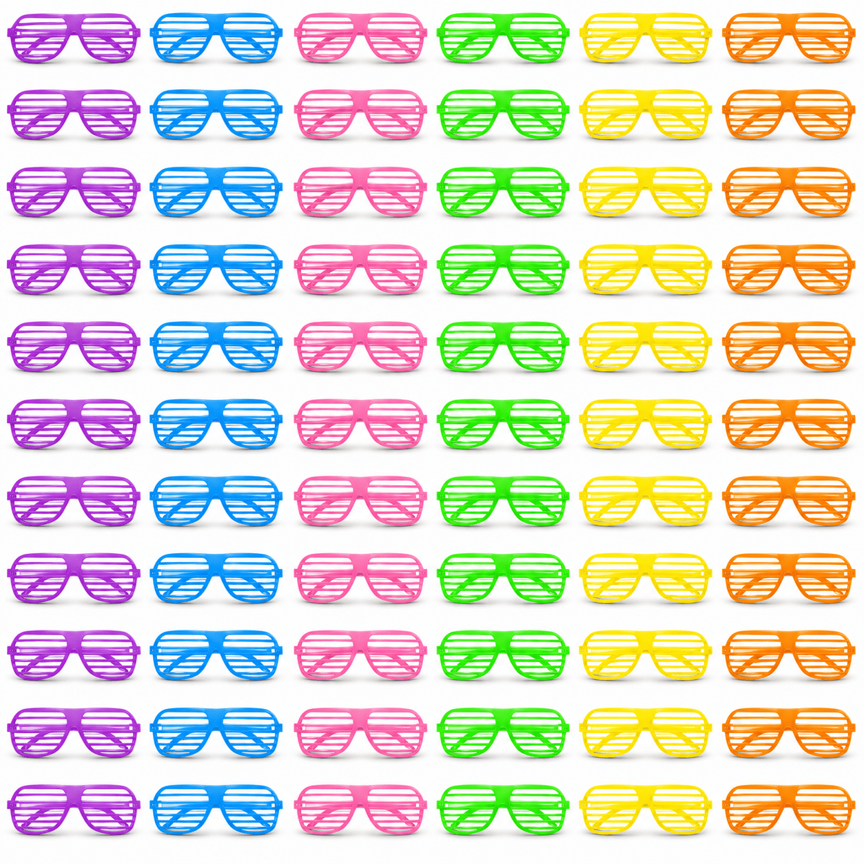 150 Pack Plastic Shutter Shades Glasses Bulk 80's Style Slotted Shade ...