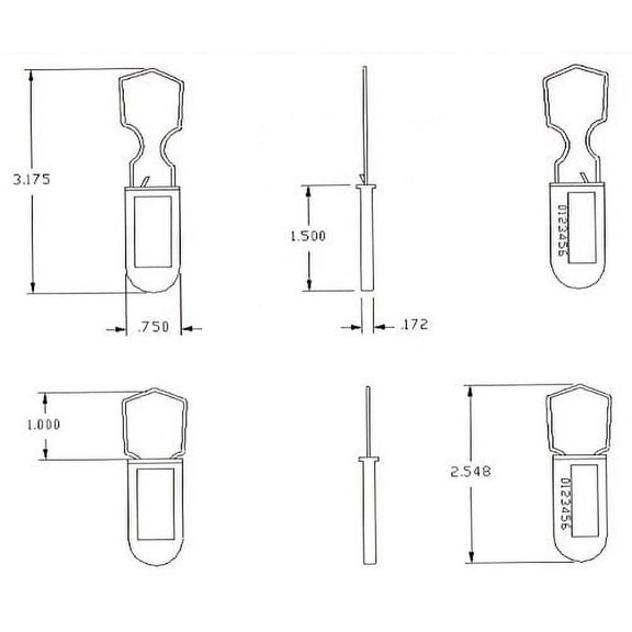 150 Pack Plastic Wire Padlock Security Seals (Black)