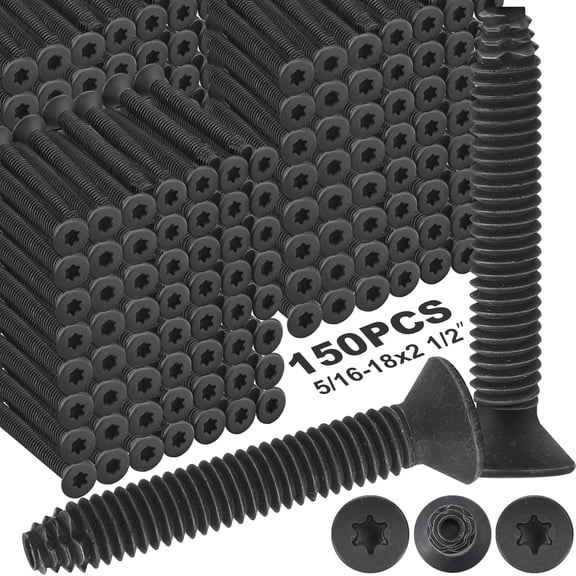 150 Pack Quantity 5/16-18 x 2-1/2" Trailer Deck Screws Flat Head Screws Wood to Metal Screw Thread Cutting for Trailer Flooring Floorboards