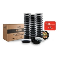 150 Pack - Sazon 16oz Round Meal Prep Containers, Reusable, Stackable