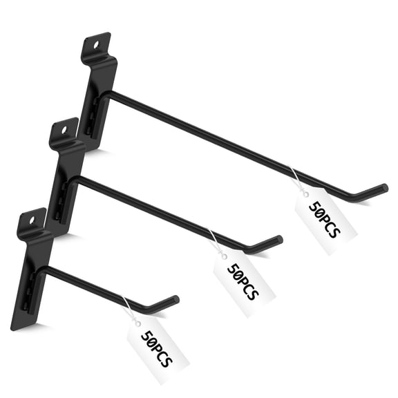 150-Pack Slatwall Hooks, 15 Anti Slip Structure, High Load Capacity Design, Compatible with Standard Slatwall Panels, for Garage Retail Display