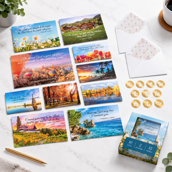 150 Pack Thinking Of You Religious Greeting Cards With Envelopes, 10 Designs
