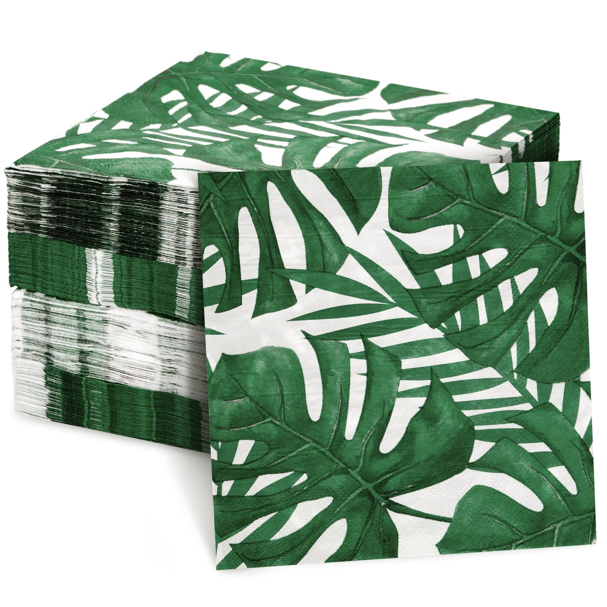 150 Pack Tropical Palm Leaf Napkins, Hawaiian Luau Napkins for Jungle