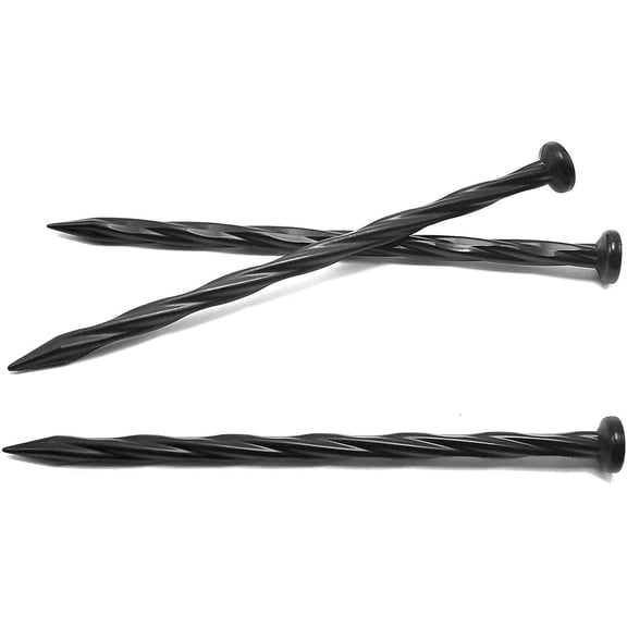 (150 Pack) USA Made - 8" Inch Plastic Edging Nails, Spiral Nylon Landscape Stake Nail / Anchoring Spikes For Paver Edging, Weed Barrier, Artificial Turf (Fits Most Brands Dimex EasyFlex Proflex)