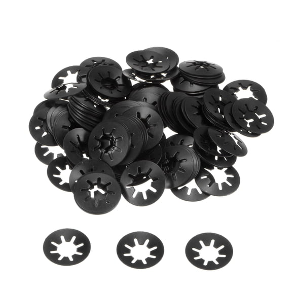 150 Packs 65Mn Steel Internal Tooth Starlock Push on Locking Washers, Push Nut Washers, M6 x 16mm