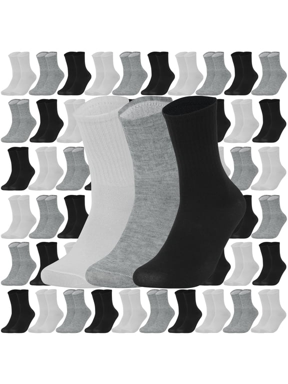 150 Pairs Crew Socks Bulk Pack Sports Socks Athletic Casual Bundle Socks for Unisex Men Homeless Size 9-11