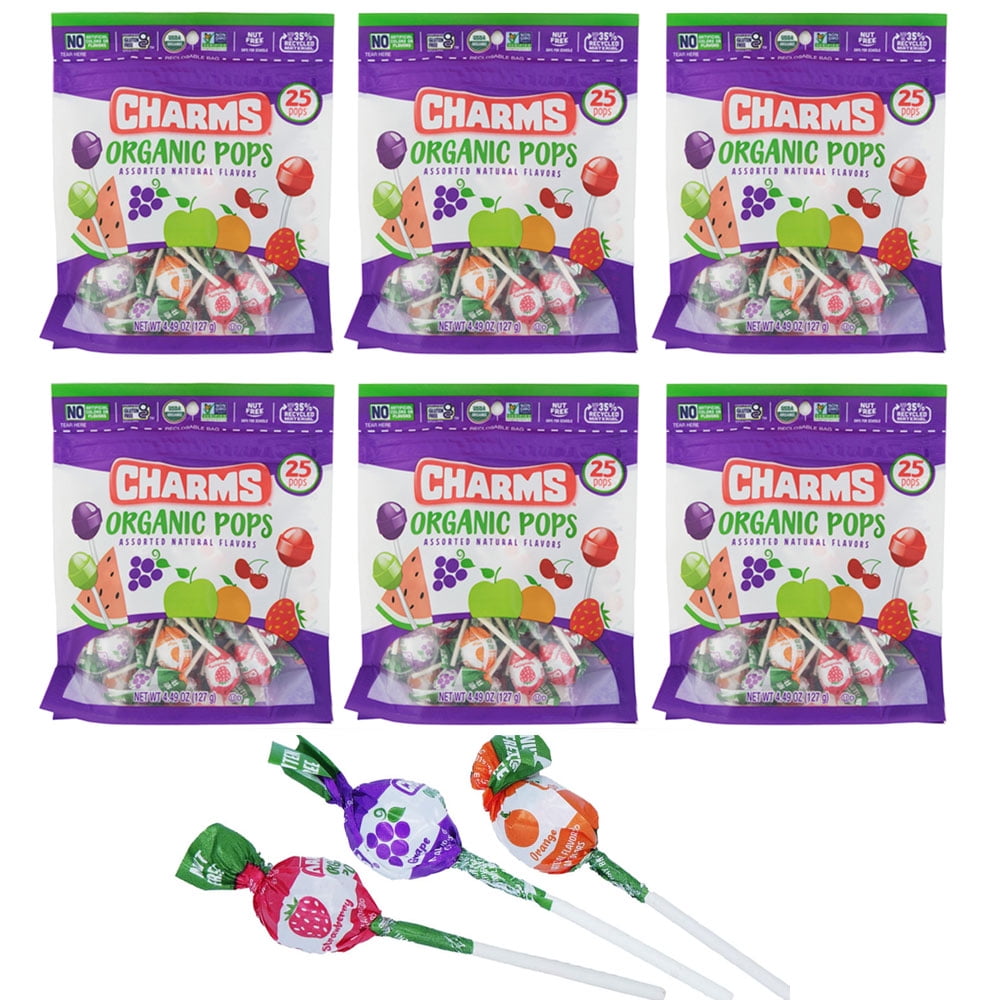 150 Pc Charms Organic Pops Healthy Candy Natural Flavors Vegan