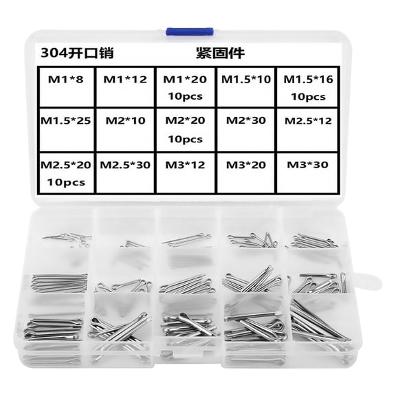 150 Pcs Stainless Steel Cotter Pins 1mm x 3mm Spring Fastening Pins Hardware Assortment
