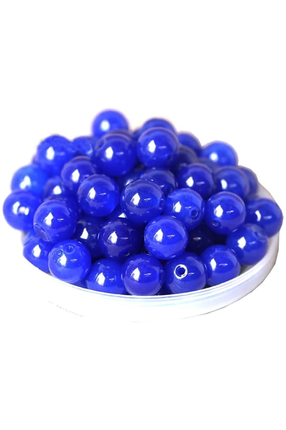 150 Pcs 8 mm Glass Crystal Beads,Glass Beads Bulk,Glass Round Beads,Craft Loose Beads for Necklace & Bracelet Making, Crafting Supplies,Christmas Gifts,Royal Blue,Topboutique
