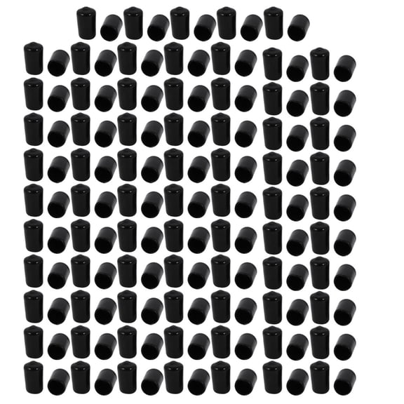 150 Pcs 9mm Inner Dia Vinyl End Cap Bolt Screw Thread Protector Black