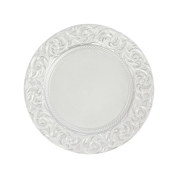 150 Pcs Antique Charger Plates Bulk, Dinnerware 13'' Embossed Dinner Plate Chargers Round Floral Plates For Wedding Decorative Chargers For Table Dinner Kitchen Party Decoration