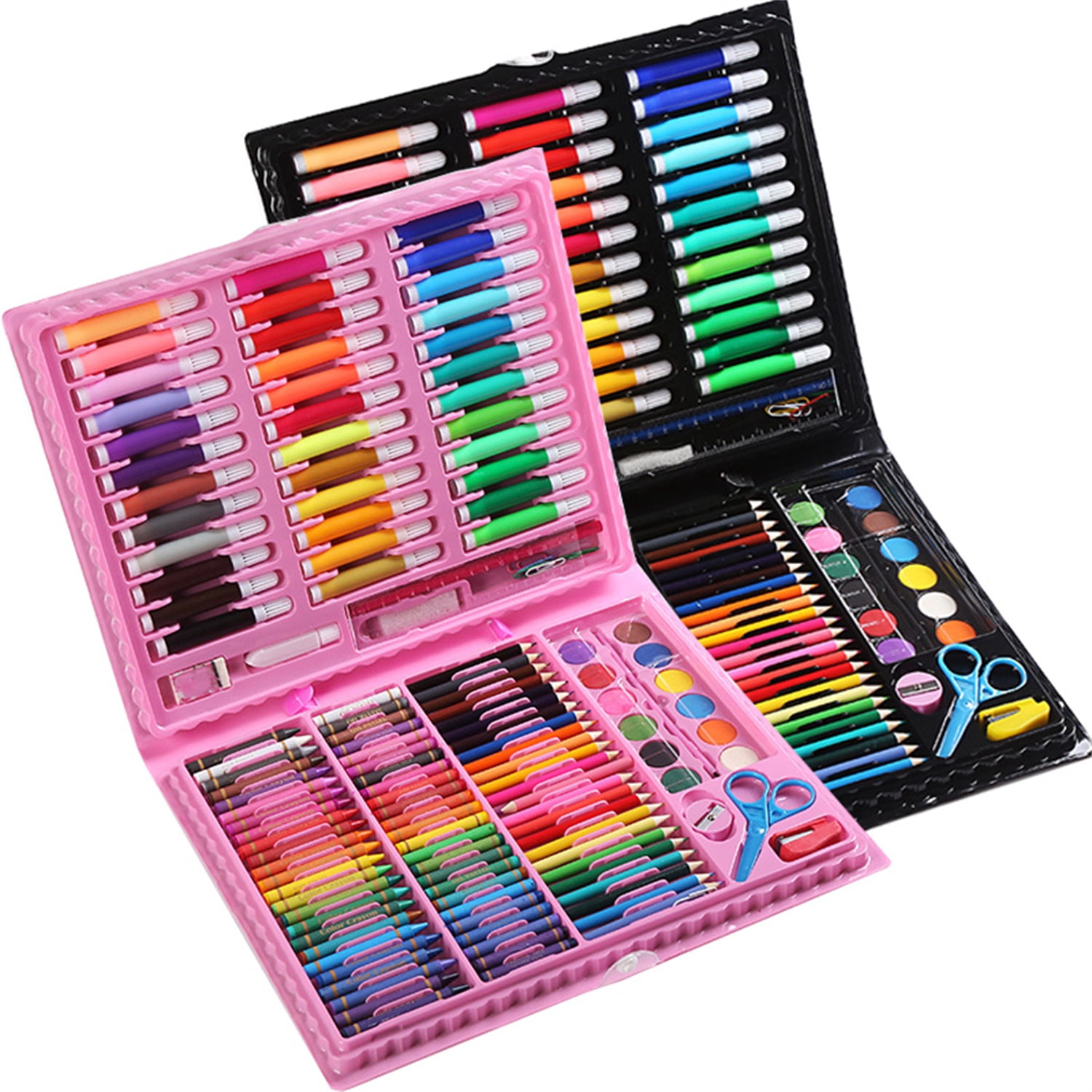 150 Pcs Art Supplies for Teen Girls,Bexikou 2 Set Arts and Crafts for Kids Ages 8-12, Painting & Drawing Art Supplies,Drawing Art Kit with with Markers, Watercolor Cakes, Color Pencils