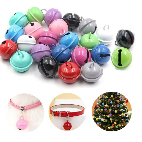 150 Pcs Assorted Colors Jingle Bells Metal Round 22mm Bells Craft Bells Small Bells Colored Christmas Bells for Christmas Wind Chimes Jewelry Ornaments Holiday Home Party Decoration