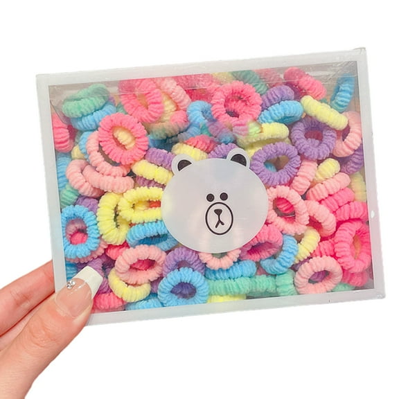 150 Pcs Baby Hair Ties, Seamless Cotton Toddler Hair Ties for Girls and Kids, Multicolor Small Soft Hair Elastics Ponytail Holders - Spring