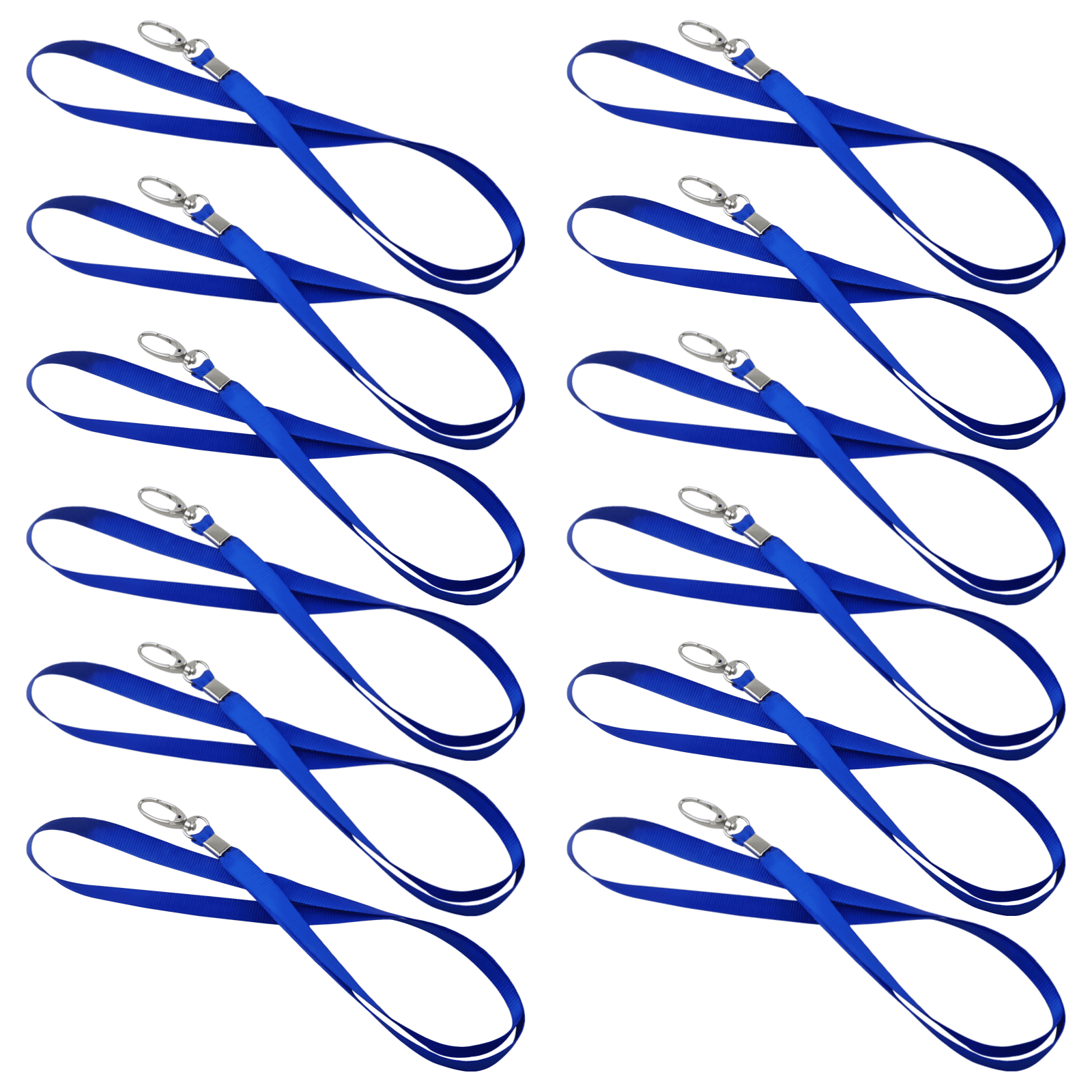 150 Pcs Blue Lanyards For ID Badges, 17.7 in / 45 cm Polyester Necklace Lanyard Bulk with Swivel Hook, 1.0 cm / 0.4 in Lightweight Badge Lanyard for Office, School, Trade Show