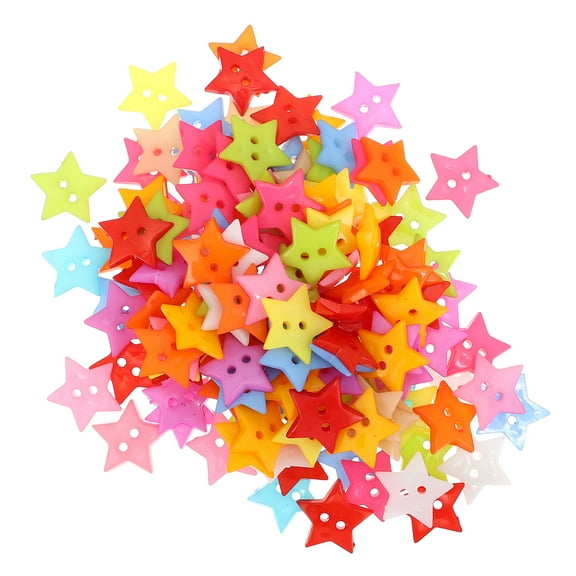 150 Pcs Button Buttons DIY Color Resin Star Decorative Craft Five-pointed Hand Making