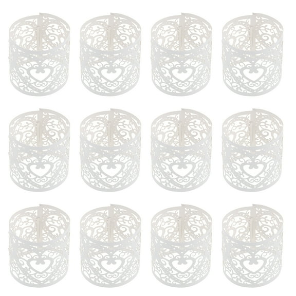 MERRYHAPY cate White Candle Wraps Hollow Design for Elegant Decor 150Pcs
