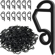 150 Pcs Christmas Light Clips Outside Gutter Hooks - Plastic Holiday Gutter Light Weatherproof Hooks for Halloween Christmas Roof Tree Hanging Outdoor Decoration String Lights Black