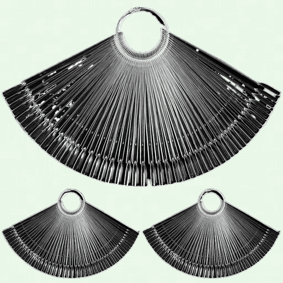 150 Pcs Clear Nail Sample Sticks with Metal Split Ring Holder - Nail Art Display Sticks for Salon and Home