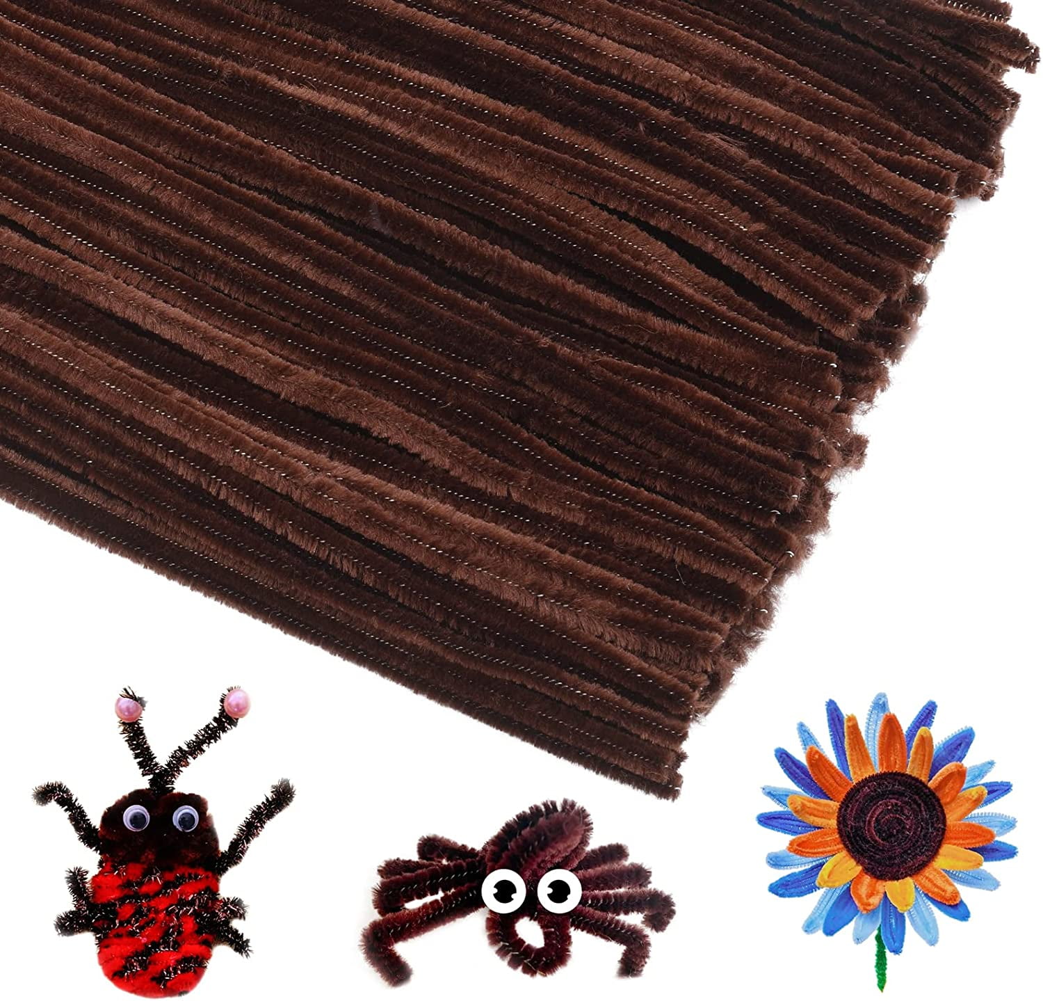 150 Pcs Dark Brown Pipe Cleaners Chenille Stem,Pipe Cleaners, DIY Craft for  Creative Handmade DIY Art Craft and Crafts Project Decoration Supplies 