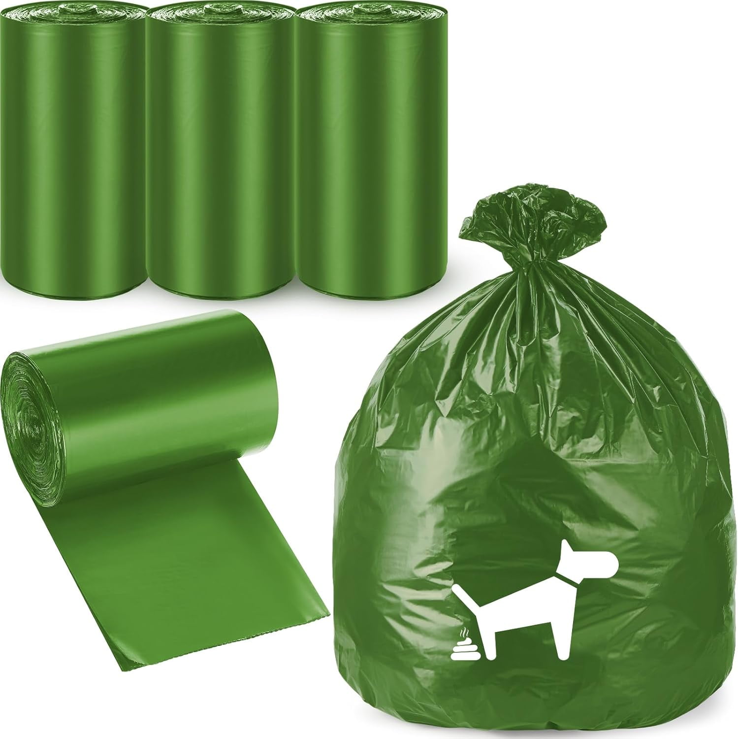 150 Pcs Dog Waste Poop Bags Dog Large Leak Proof Bags 26"x 33" Pet Waste Station Can Liners Heavy Duty Pet Trash Bin Liner for Walking Poop Station Dispensers, 3 Rolls of 50(Green)