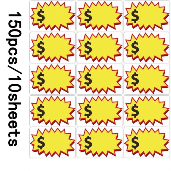 150 Pcs Garage Sale Stickers ,Community Sales Price Label, 2x3 inch Removable Self-Adhesive ,Price tag For Yard Sale Rummage Sale Retail Flea Market