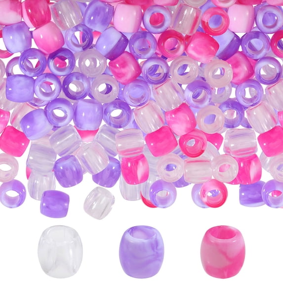 150 Pcs Hair Plastic Beads Large Hole Hair Beads 6.5mm Hole Loc Dreadlock Accessories