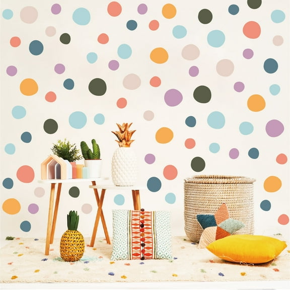 150 Pcs Irregular Dots Multi-color Decals Boho Style Removable Wall Stickers Vinyl Peel and Stick Bedroom Living Room Kids Playroom Wall DIY Decor