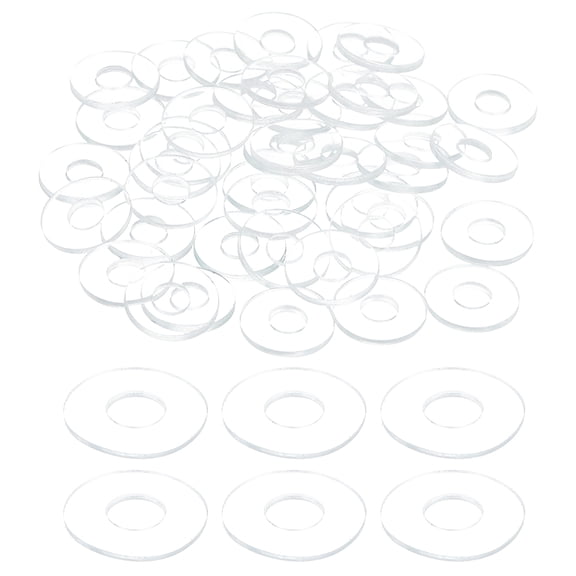 150Pcs M4 Flat Washers Clear Plain Washer 4mm ID 10mm OD 0.5mm Thick