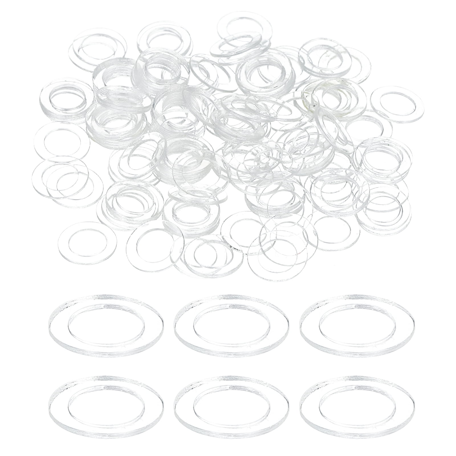 150 Pcs M5 PVC Flat Washers Clear Plain Washer 5mm ID 8mm OD 0.5mm Thick