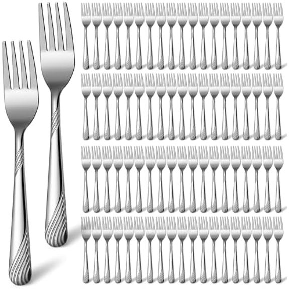 150 Pcs Metal Dinner Forks Bulk Set 6.9 Inches Stainless Steel Forks Silverware Mirror Polished Reusable Cutlery for Home Kitchen Restaurant Catering and Commercial Use