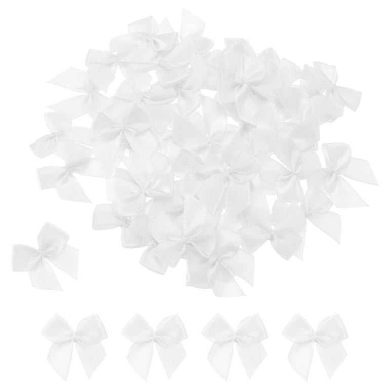 100 Petits Nœuds En Satin Crème Pâle - Pour DIY, Décoration De Fête, Cartes - Uxcell