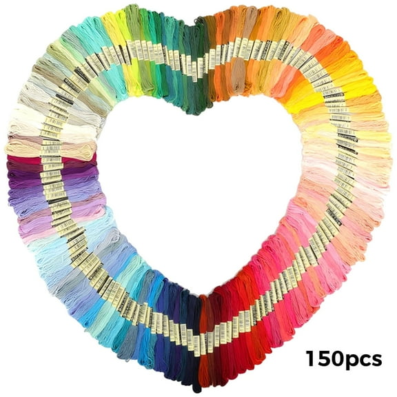 150 Pcs Multi-color Embroidery Thread, Polyester Cotton Cross Stitch Thread Set, Multicolor Embroidery Floss for Hand Stitching, Sewing, Crafting
