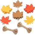 thumbnail image 1 of 150 Pcs Paper Leaves Gift Tags with Ribbon, Maple Leaf Tags for Thanksgiving, 3 Styles Fall Leaves Labels, Fall Cutouts for Autumn Thanksgiving, Classroom Leaves Cutouts Artificial, 1 of 14