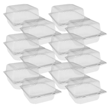 150 Pcs Plastic Hinged Take Out Containers Clear Cake Slice Containers Stackable Plastic Food Container Multifunctional Takeout Trays with Lids for Dessert Cakes Salads Cheeses